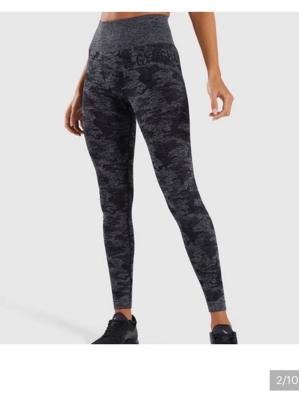 Gymshark Black Grey Camo Seamless High-Waist Leggings